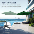 Best Choice Products 10ft Offset Cantilever Hanging Market Patio Umbrella, Smooth 360° Rotation, 8 Sturdy Ribs, Easy Adjustment - Green