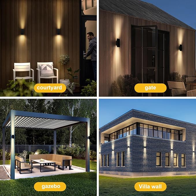 Solar Outdoor Lights, 3000K 700LM Solar Wall Lights Outdoor Up and Down - Image 5