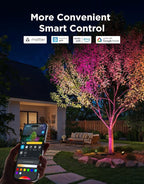 Govee Outdoor Tree Lights 3-Pack, RGBWIC LED Landscape Lighting, Outdoor Lights for Yard Garden Patio, 66 Scene Modes for Holiday Party and Event, App Control, Google Assistant, Matter