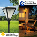 Upgraded Extra-Tall Solar Lights Outdoor, 2 Pack Flickering Flame Solar Torch Lights with 61"Tall & Super Larger Size, Solar Flame Lights Waterproof Tiki Torches for Outside Garden Patio Yard Pathway