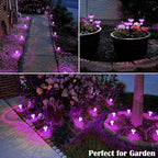 Solar Lights Outdoor Pathway Waterproof 8 Pack Purple LED Acrylic Mushroom Decorative Garden Lights for Yard Landscape Patio Outside Decorations