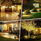 102 LED Solar Spot Lights Outdoor Waterproof IP65, Adjustable Landscape Spotlights, [2 Pack/4 Modes] Auto On/Off Solar Powered Flood Lights for Outside Yard Garden Wall Pathway (Warm White)