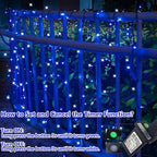 String Lights 200 LED 66 ft Outdoor Waterproof, Blue and White
