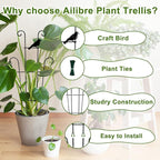 23in Plant Trellis Indoor, Trellis for Potted Plants with Bird, Garden Trellis Climber Support for Climbing Plants Pothos Hoya Vine