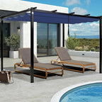 10' X 10' Pergola Shade Cover for Outdoor Retractable Durable Fabric Canopy Replacement Top Only, Sun Shade for Outside (Blue)