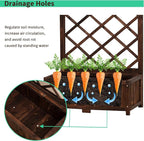 Anraja Raised Garden Bed with Trellis Wooden Planter Box Outdoor Wood Privacy Screen for Climbing Plant Planting Flower Patio Tomato Vegetable Herb Balcony Porch 29.5" L x 17.0" W x 67.0" H