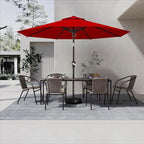 AreShark 9 FT Patio Umbrella for Outdoor, Outdoor Umbrella with Push Button Tilt and Crank, Outdoor Patio Umbrellas with 8 Sturdy Ribs for Market, Garden, Deck, Backyard, Pool (Cherry Red)