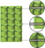 LITLANDSTAR Hanging Planter, 18 Pocket Vertical Wall Mounted Grow Bag, Modern Indoor Green Rectangular Planting Bag