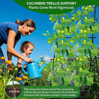 Lalahoni Cucumber Trellis, 6ft Tall Metal Garden Trellis for Climbing Plants Outdoor A-Frame Vine Plant Support for Vegetable Fruit Tomato Peas Beans Cucumber Trellis for Raised Bed