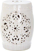Safavieh Flora Glazed Ceramic Decorative Garden Stool, Cream