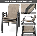 Patio Chairs Set of 6, Stackable Outdoor Dining Chairs for All Weather Textilene Fabric & Metal Frame, Outdoor Chairs Set for Backyard Deck Garden