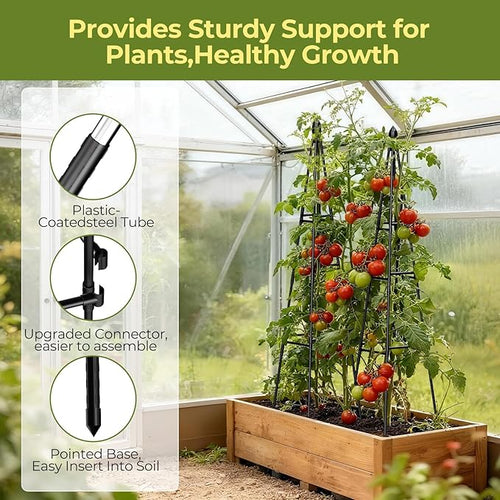 2 Pack Garden Trellis for Climbing Plants Outdoor,68" Tall Cucumber Trellis Garden Obelisk Trellis Rustproof Plants Support with Adjustable Heights for Indoor Potted Plants, Vines, Vegetables