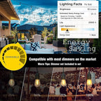 String Lights 150 Ft Outdoor LED with Shatterproof Edison Bulbs