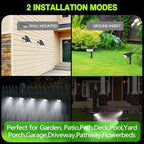 Solar Spot Lights Outdoor 1000 Lumens, 64 LEDs IP67 Waterproof Landscape Lighting with 4 Modes - 2-in-1 Solar Spotlight & Pathway Light for Garden, Yard, Patio Decor, 4 Pack