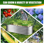 17" Tall Elevated Oval Metal Raised Garden Bed - 5ft x 2ft in Size and 0.8MM Thick Durable Planter Bed/Box for Vegetables Flowers Succulent at Patio/Garden Outdoor (Silver, 5X2X1.4 FT)