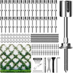 Wire Trellis for Climbing Plants Outdoor, 30-Set Wall Trellis Kit, T316 Espalier System for Fence and Garden DIY Projects (Hubs Only, Without Cable)