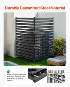VEVOR Metal Privacy Screen, 38" W x 60" H Freestanding Modern Privacy Fence, Garden Divider Panel with Extended Ground Stakes & Panel Height Adjustable, Freestanding Outdoor Divider for Garden, Indoor