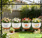 Set of 4-8 Inch Self Watering Hanging Planters for Indoor Outdoor，Hanging Plant Pots with Drainage & Removable Tray, Hanging Pots Holder for Ivy, Pothos, Ferns, Balcony & Patio, White Brown