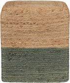 REDEARTH · Cube Pouf Foot Stool Ottoman - Jute Braided Pouffe Poof Accent Sitting Footrest for The Living Room, Bedroom, Nursery, Patio, Lounge & Other Rooms (14.5”X14.5”X16”; Natural Olive)