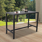 Outdoor Bar Table, Patio Console Pub Height Tables with Powder Coated Steel Frame, Weather Resistant Waterproof Top for Hot Tub, Balcony, Garden, Yard, Poolside (47" Wide Bar Table, Black)