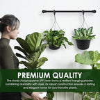 10in Euro Hanging Planters for Indoor Plants 2 Pieces 10inch Hanging Planter with (2) 40cm Hooks, Self Watering Indoor Outdoor Hanging Pots with Drainage Holes and Removable Drip Tray