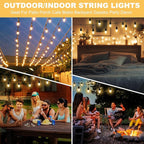 String Lights, 50 FT Outdoor LED Set with 32 Bulbs and Remote