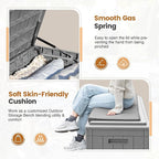 Greesum 100 Gallon Resin Deck Box Large Outdoor Storage with Cushions for Patio Furniture, Garden Tools, Pool Supplies, Weatherproof and UV Resistant, Lockable,Gray