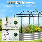 Raised Garden Bed with Sprinkler Timer and Self-Watering System, 6x3x1 ft Elevated Planter Boxes Outdoor with Mesh Cover, Galvanized Raised Beds for,Vegetables,Flowers, Backyard, Patio