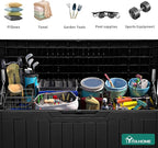 YITAHOME 80 Gallon Outdoor Storage Box, Large Water Resistant Resin Deck Box, Indoor Outdoor Lockable Storage Container for Patio, Garden, Cushions, Tools, Equipment (Black)