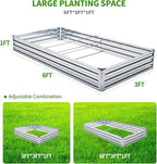 Galvanized Raised Garden Bed Kit - Metal Raised Planter 2pcs/Pack 6'x3'x1' for Flowers Plants, Vegetables Herb