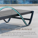 Shintenchi Patio Chaise Lounge Set of 2, Pool Chaise Lounge with Arm,Outdoor Lounge Chair with 5 Adjustable Backrest,Sunbathing Recliner,Beach Chair,Pool Chairs,Dark Grey
