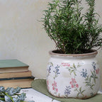 Flower Pots, Vintage Ceramic Planters for Indoor Plants, 6.29'' Plant Pots with Drainage, French Country Lavender Vase & Planters, Antique Home Room Decor, Gardening & Housewarming Gifts