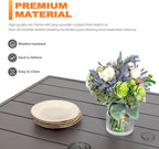 NUU GARDEN 7-Piece Outdoor Dining Set for 6, 61'' x 37'' Rectangle Metal Table with Umbrella Hole & 6PCS Textilene Swivel Chairs, All-Weather Patio Outdoor Furniture for Porch Backyard Garden Poolside