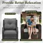 LayinSun Oversized Wicker Outdoor Swivel Glider Recliner with Adjustable Backrest & Footrest, Patio Reclining Lounge Chair