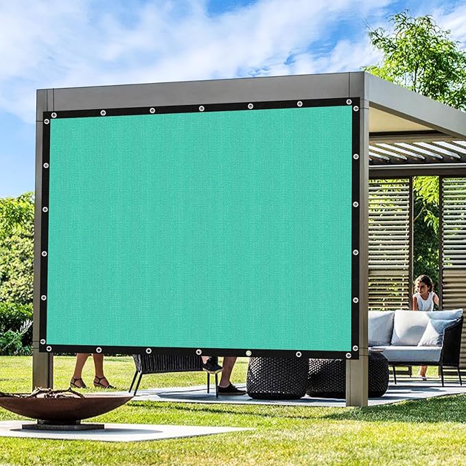 Artpuch Outdoor Pergola Shade Cover 14' X 24' Sun Shade Cloth with Grommets, 90% UV Protection Canopy Patio Privacy Screen (Customized Available) GN107, Turquoise