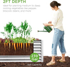 Best Choice Products 8x2x2ft Raised Outdoor Metal Garden Bed, Deep Root Box Planter for Vegetables, Flowers, Herbs, 240 Gallon Capacity, 100% Non Toxic Materials - Galvanized