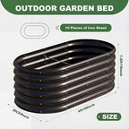 AHEONLAR 3 Pack 4×2×1.5ft Galvanized Raised Garden Beds Outdoor, Sturdy Planter Boxes for Vegetables, Fruits, Flowers and Plants, Easy Assembly, Black