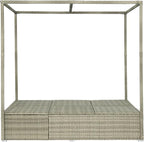 Harper & Bright Designs Adjustable Outdoor Sun Lounger with Canopy,Multi-Position Recline Patio Chair with Removable Cushion,Weather-Resistant Rattan Chaise Lounge for Poolside,Garden & Terrace,Orange