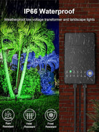 ZUCKEO All-in-One RGBW Landscape Lighting Kit, 5W Color Changing Low Voltage Landscape Lights with Transformer and 80FT Wire, LED Multi-Color Landscape Spotlights for Holiday Yard Garden House, 8Pack