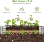 Land Guard 3 Pack 6×3×1ft Galvanized Metal Raised Garden Bed, Metal Planter Kit Box Outdoor for Deep-Rooted Vegetables, Flowers, Green and Herbs, Silver