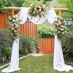 Outdoor Curtains: White Sheer Gauze Arch Drapes, 4 Panels, 29 x 20 ft