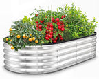 Utopia Home Galvanized Raised Garden Bed Kit 4x2x1ft, Planter Box Raised Garden Beds Outdoor, Easy Assembly Metal Raised Bed for Gardening Vegetables, Fruits, Flowers - Pack of 01 - Silver