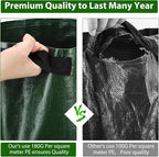 JJGoo 2 Pack 10 Gallon Garden Potato Grow Bags with Flap and Handles Aeration Fabric Planter Pots, Heavy Duty Potato Planters Garden Planting Bags for Onion, Fruits, Tomato, Carrot (Green)