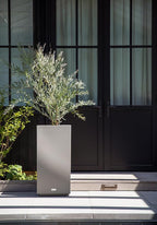 Veradek Block Series Pedestal Planter - Tall Planter for Indoor or Outdoor Front Porch | All-Weather Use with Removable Insert Bucket | Modern Décor for Flowers, Tall Trees, Faux Plants