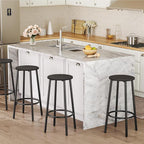 HOOBRO Bar Stools, Set of 2 Bar Chairs, Kitchen Round Height Stools with Footrest, Breakfast Bar Stools, Sturdy Steel Frame, for Dining Room, Kitchen, Party, Easy Assembly, Rustic Brown BK03BY01N1
