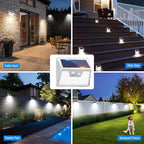 Peasur Solar Lights Outdoor Waterproof, 1Pack 140LED Bright Motion Sensor Security Lights 3 Modes, Solar Powered Fence Wall Light for Garden Yard Outside(Cool White)