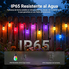 NEEWER 48ft Outdoor String Lights, App Control Smart AI RGBW Hanging Outside Patio Balcony Backyard Holiday Lighting, IP65 Waterproof, 15 LED Bulbs, 50+ Scenes, Compatible with Alexa Google, NR01