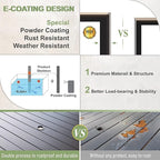 PHI VILLA Indoor Outdoor Small Metal Square Side/End Table, Patio Coffee Bistro Table, Black | Indoor, Outdoor, Patio, Coffee