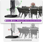 PURPLE LEAF 11.5' X 11.5' Telescopic Patio Umbrella with Base Included Lifting Cantilever Offset Square Large Umbrella for Pool Outdoor Patio Deck Garden Grey