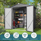 Gizoon Outdoor Storage Shed 6 x 4 FT, Galvanized Metal Garden Shed - Image 9